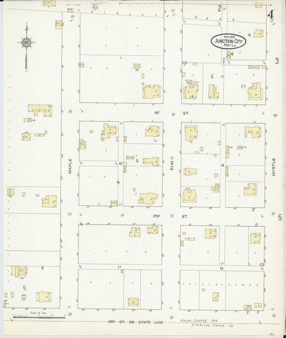 Sanborn Fire Insurance Map from Junction City, Union County, Arkansas (1914), Sheet #0004 - Complete Map Set gallery image, historic Sanborn map, vintage wall art, Arkansas Arkansas