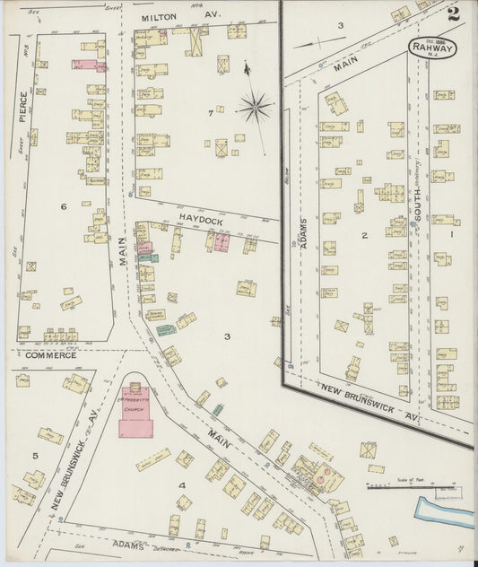 Sanborn Fire Insurance Map from Rahway, Union County, New Jersey (1886), Sheet #0002 - Complete Map Set gallery image, historic Sanborn map, vintage wall art, New Jersey New Jersey