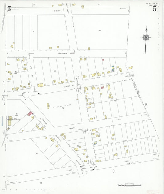 Sanborn Fire Insurance Map from Lewiston, Niagara County, New York (1940), Sheet #0005 - Historic Sanborn Fire Insurance Map Print, vintage old map wall art, antique decor, genealogy gift, New York New York map