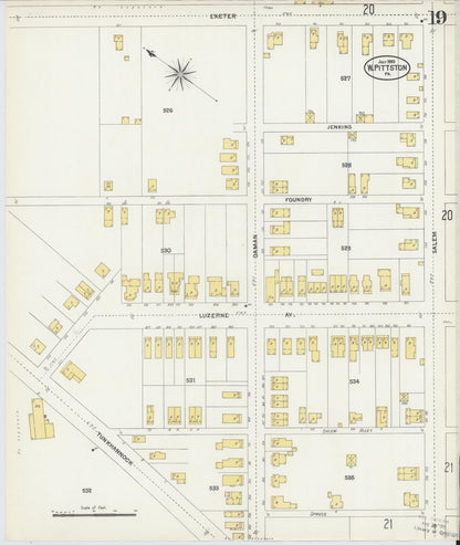 Sanborn Fire Insurance Map from Pittston, Luzerne County, Pennsylvania (1903), Sheet #0019 - Complete Map Set gallery image, historic Sanborn map, vintage wall art, Pennsylvania Pennsylvania