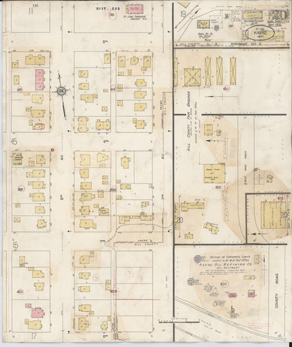 Sanborn Fire Insurance Map from Havre, Hill County, Montana (1943), Sheet #0020 - Complete Map Set gallery image, historic Sanborn map, vintage wall art, Montana Montana