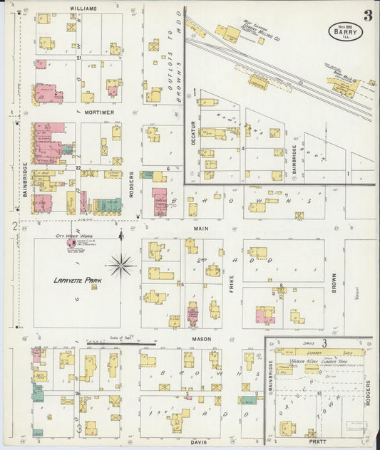 Sanborn Fire Insurance Map from Barry, Pike County, Illinois (1898), Sheet #0003 - Historic Sanborn Fire Insurance Map Print, vintage old map wall art, antique decor, genealogy gift, Illinois Illinois map