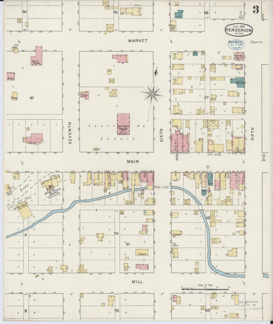 Sanborn Fire Insurance Map from Henderson, Sibley County, Minnesota (1894), Sheet #0003 - Historic Sanborn Fire Insurance Map Print, vintage old map wall art, antique decor, genealogy gift, Minnesota Minnesota map
