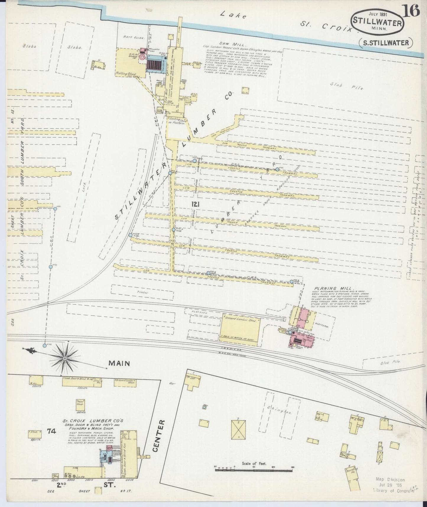Sanborn Fire Insurance Map from Stillwater, Washington County, Minnesota (1891), Sheet #0016 - Complete Map Set gallery image, historic Sanborn map, vintage wall art, Minnesota Minnesota