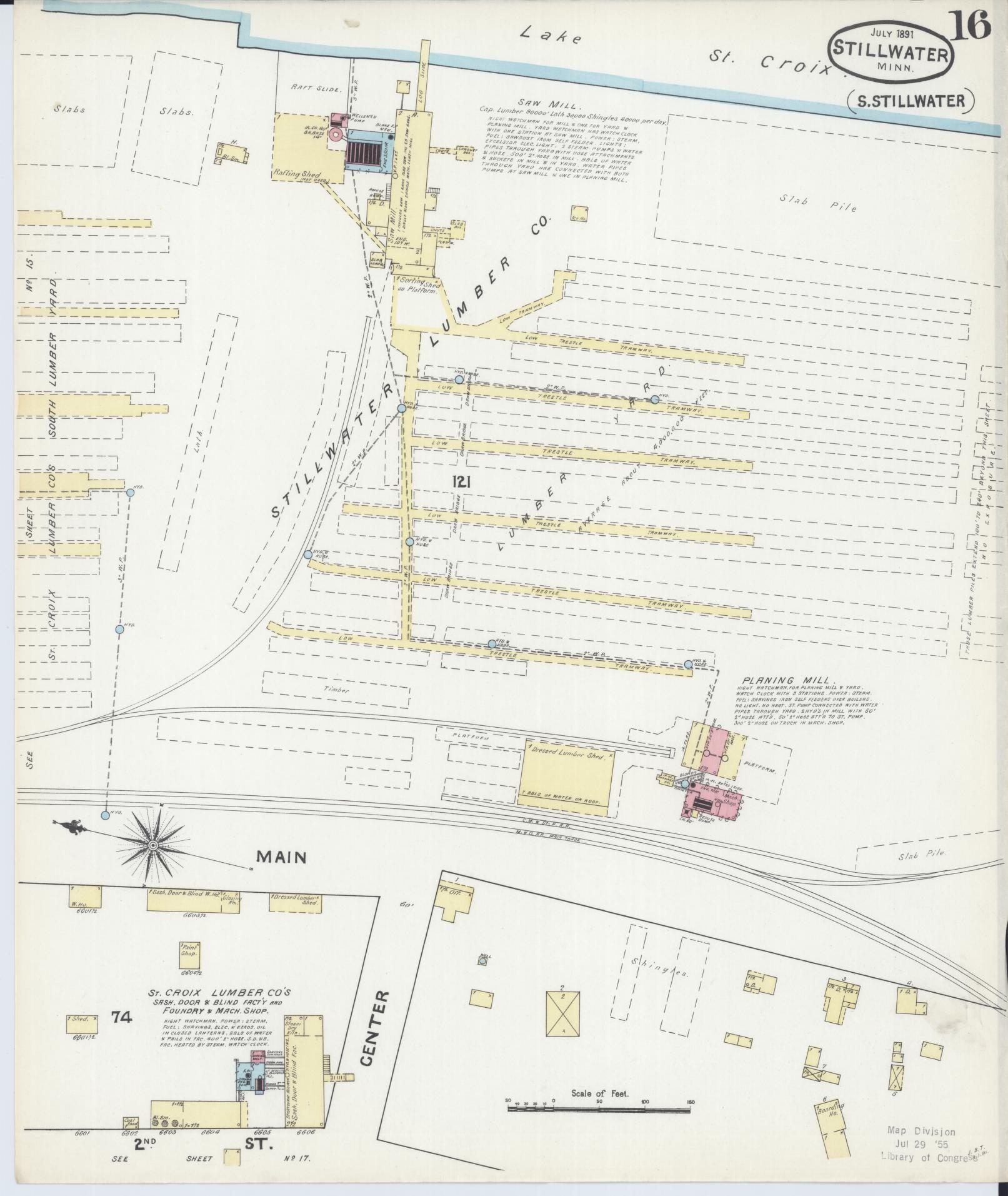 Sanborn Fire Insurance Map from Stillwater, Washington County, Minnesota (1891), Sheet #0016 - Complete Map Set gallery image, historic Sanborn map, vintage wall art, Minnesota Minnesota