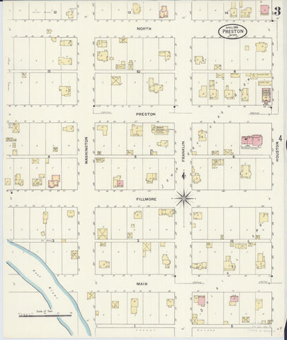 Sanborn Fire Insurance Map from Preston, Fillmore County, Minnesota (1909), Sheet #0003 - Complete Map Set gallery image, historic Sanborn map, vintage wall art, Minnesota Minnesota