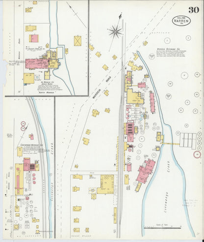 Sanborn Fire Insurance Map from Warren, Warren County, Pennsylvania (1904), Sheet #0030 - Complete Map Set gallery image, historic Sanborn map, vintage wall art, Pennsylvania Pennsylvania