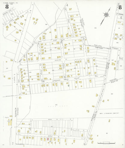 Sanborn Fire Insurance Map from Clark's Summit, Lackawanna County, Pennsylvania (1933), Sheet #0008 - Complete Map Set gallery image, historic Sanborn map, vintage wall art, Pennsylvania Pennsylvania