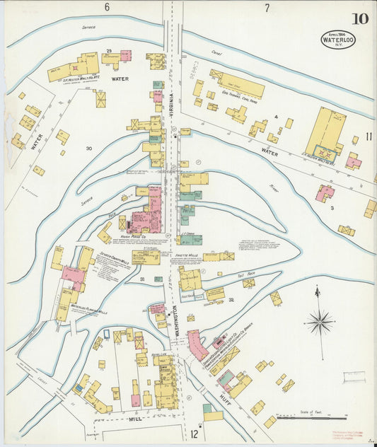 Sanborn Fire Insurance Map from Waterloo, Seneca County, New York (1904), Sheet #0010 - Historic Sanborn Fire Insurance Map Print, vintage old map wall art, antique decor, genealogy gift, New York New York map