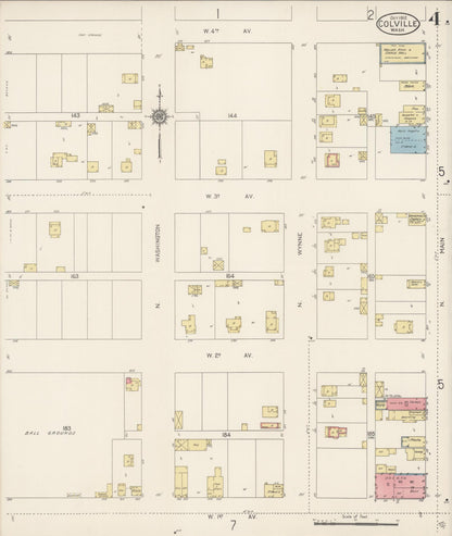 Sanborn Fire Insurance Map from Colville, Stevens County, Washington (1912), Sheet #0004 - Complete Map Set gallery image, historic Sanborn map, vintage wall art, Washington Washington