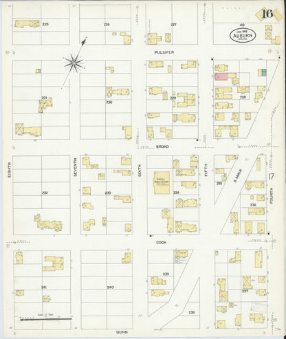 Sanborn Fire Insurance Map from Auburn, Androscoggin County, Maine (1908), Sheet #0016 - Complete Map Set gallery image, historic Sanborn map, vintage wall art, Maine Maine
