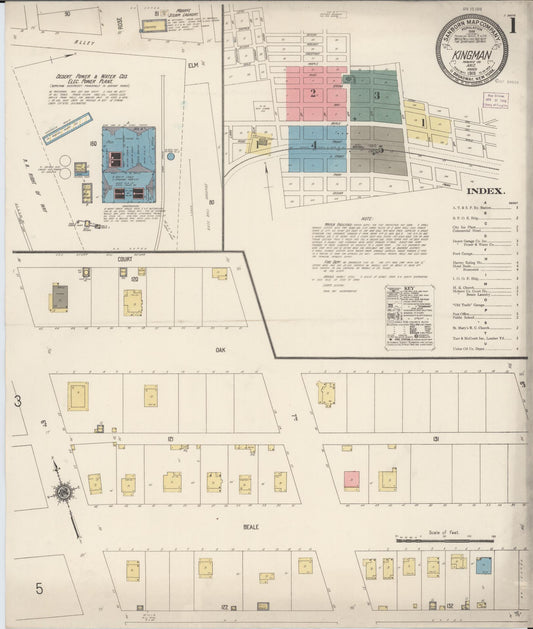 Sanborn Fire Insurance Map from Kingman, Mohave County, Arizona. (1916) – Historic Sanborn Fire Insurance Map Print