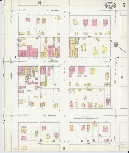 Sanborn Fire Insurance Map from New Ulm, Brown County, Minnesota (1913), Sheet #0005 - Complete Map Set gallery image, historic Sanborn map, vintage wall art, Minnesota Minnesota