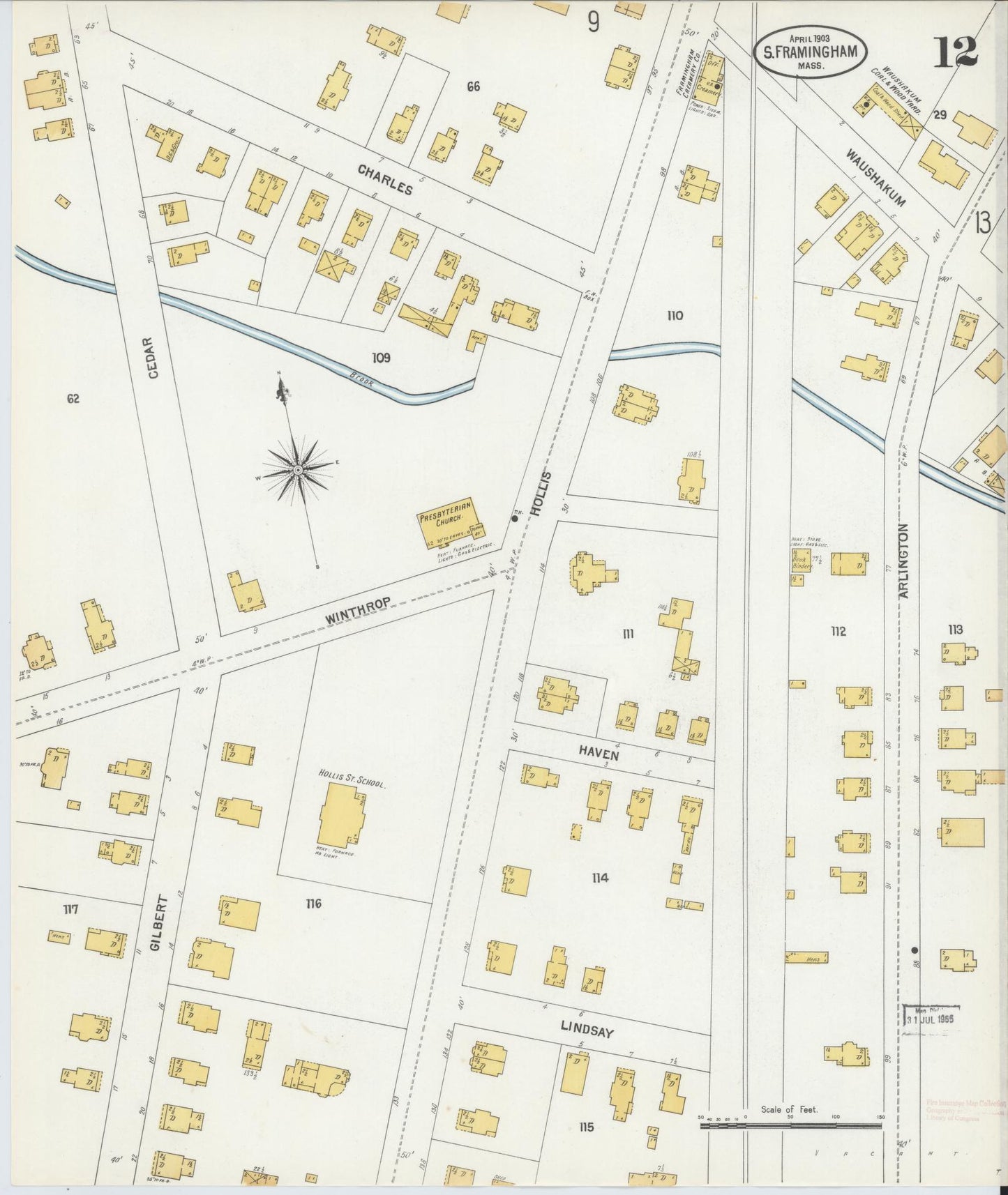 Sanborn Fire Insurance Map from South Farmington, Middlesex County, Massachusetts (1903), Sheet #0012 - Complete Map Set gallery image, historic Sanborn map, vintage wall art, Massachusetts Massachusetts