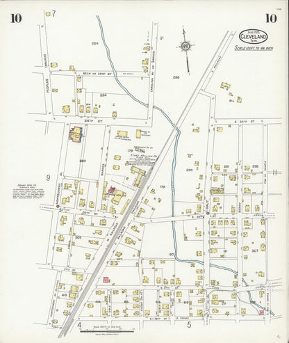 Sanborn Fire Insurance Map from Cleveland, Bradley County, Tennessee (1925), Sheet #0010 - Complete Map Set gallery image, historic Sanborn map, vintage wall art, Tennessee Tennessee
