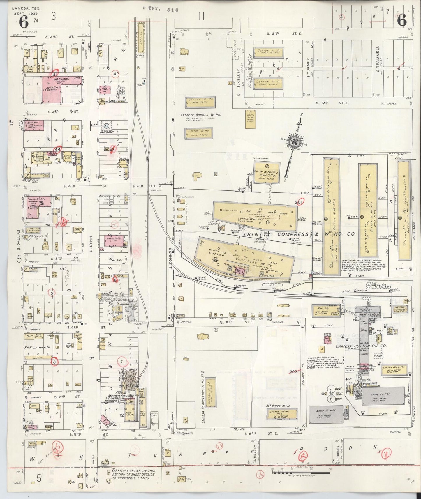 Sanborn Fire Insurance Map from Lamesa, Dawson County, Texas (1948), Sheet #0006 - Complete Map Set gallery image, historic Sanborn map, vintage wall art, Texas Texas