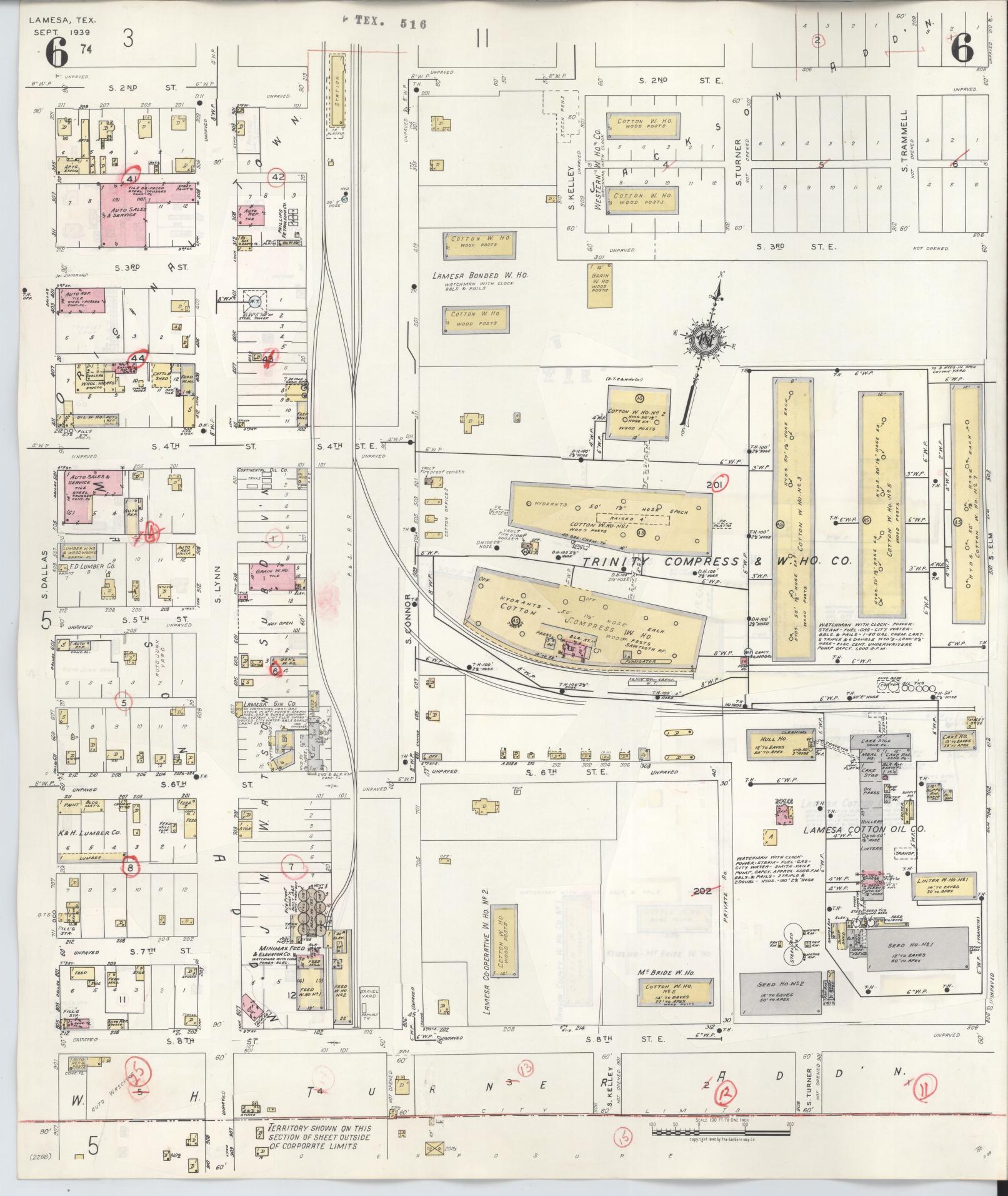 Sanborn Fire Insurance Map from Lamesa, Dawson County, Texas (1948), Sheet #0006 - Complete Map Set gallery image, historic Sanborn map, vintage wall art, Texas Texas