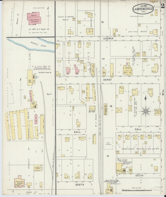 Sanborn Fire Insurance Map from Lawrenceville, Lawrence County, Illinois (1895), Sheet #0002 - Historic Sanborn Fire Insurance Map Print, vintage old map wall art, antique decor, genealogy gift, Illinois Illinois map