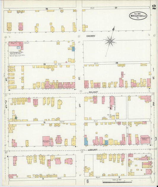 Sanborn Fire Insurance Map from Wrightsville, York County, Pennsylvania (1904), Sheet #0002 - Historic Sanborn Fire Insurance Map Print, vintage old map wall art, antique decor, genealogy gift, Pennsylvania Pennsylvania map