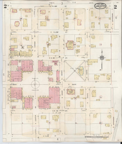 Sanborn Fire Insurance Map from Lancaster, Dallas County, Texas (1939), Sheet #0002 - Complete Map Set gallery image, historic Sanborn map, vintage wall art, Texas Texas