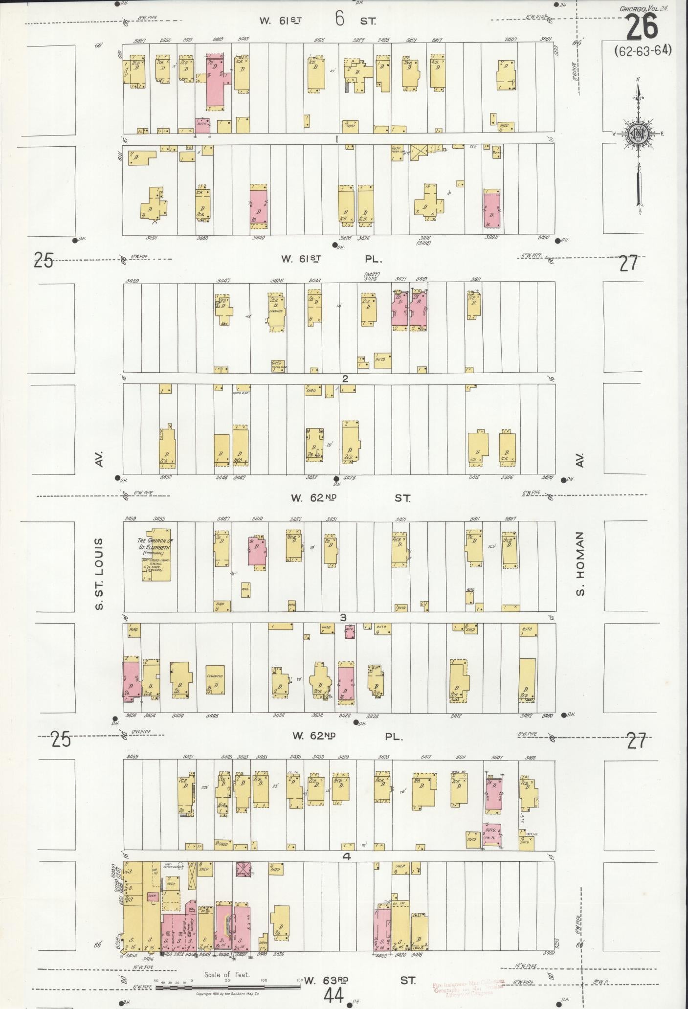 Sanborn Fire Insurance Map from Chicago, Cook County, Illinois (1920), Sheet #0026 - Historic Sanborn Fire Insurance Map Print, vintage old map wall art, antique decor, genealogy gift, Illinois Illinois map
