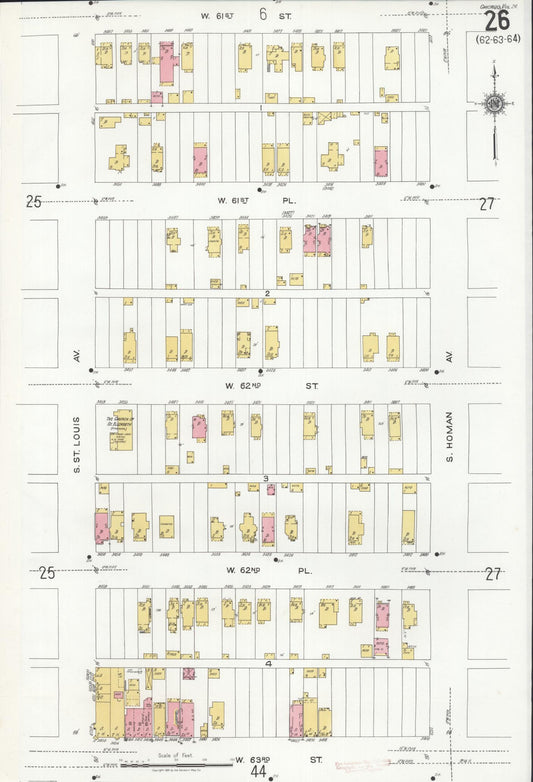 Sanborn Fire Insurance Map from Chicago, Cook County, Illinois (1920), Sheet #0026 - Historic Sanborn Fire Insurance Map Print, vintage old map wall art, antique decor, genealogy gift, Illinois Illinois map