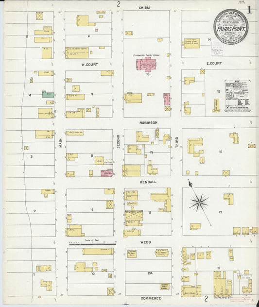 Sanborn Fire Insurance Map from Friars Point, Coahoma County, Mississippi (1904), Sheet #0001 - Complete Map Set gallery image, historic Sanborn map, vintage wall art, Mississippi Mississippi