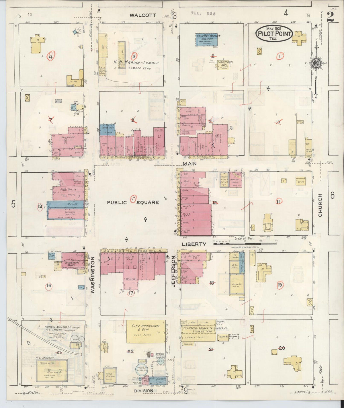 Sanborn Fire Insurance Map from Pilot Point, Denton County, Texas (1940), Sheet #0002 - Complete Map Set gallery image, historic Sanborn map, vintage wall art, Texas Texas