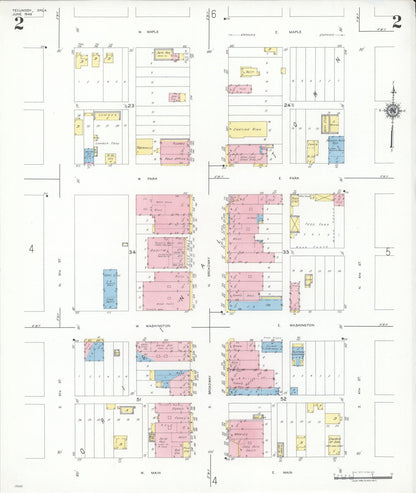 Sanborn Fire Insurance Map from Tecumseh, Pottawatomie County, Oklahoma (1949), Sheet #0002 - Complete Map Set gallery image, historic Sanborn map, vintage wall art, Oklahoma Oklahoma