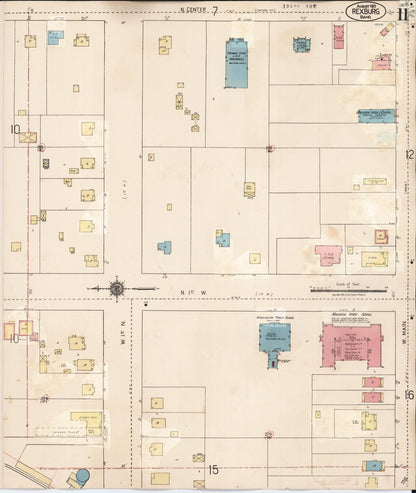 Sanborn Fire Insurance Map from Rexburg, Madison County, Idaho (1943), Sheet #0011 - Complete Map Set gallery image, historic Sanborn map, vintage wall art, Idaho Idaho