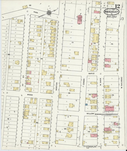 Sanborn Fire Insurance Map from Monongahela City, Washington County, Pennsylvania (1918), Sheet #0012 - Complete Map Set gallery image, historic Sanborn map, vintage wall art, Pennsylvania Pennsylvania