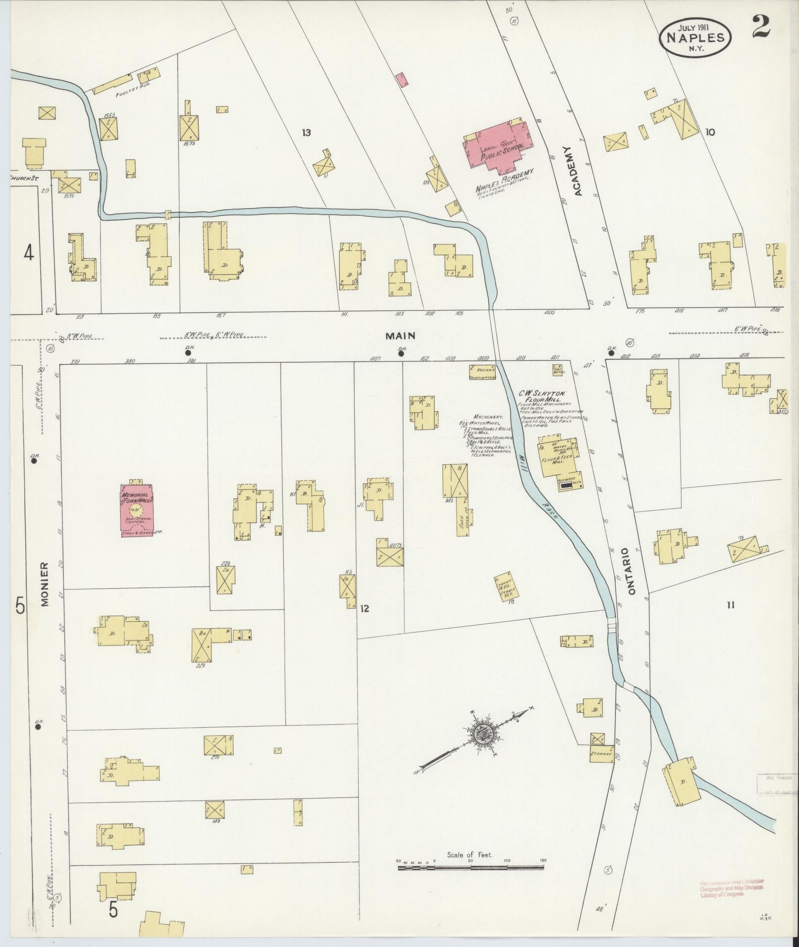 Sanborn Fire Insurance Map from Naples, Ontario County, New York (1911), Sheet #0002 - Complete Map Set gallery image, historic Sanborn map, vintage wall art, New York New York