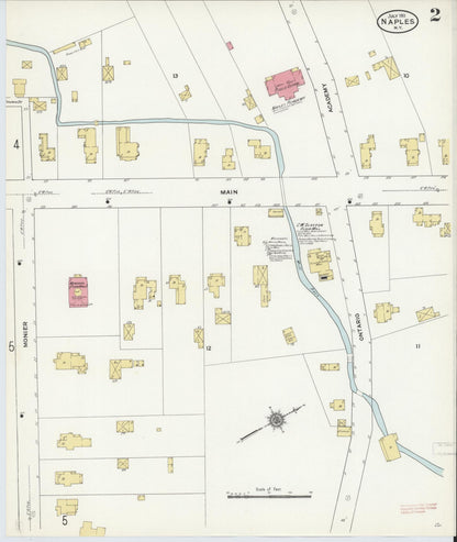 Sanborn Fire Insurance Map from Naples, Ontario County, New York (1911), Sheet #0002 - Complete Map Set gallery image, historic Sanborn map, vintage wall art, New York New York