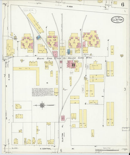 Sanborn Fire Insurance Map from Clayton, Gloucester County, New Jersey (1910), Sheet #0006 - Complete Map Set gallery image, historic Sanborn map, vintage wall art, New Jersey New Jersey