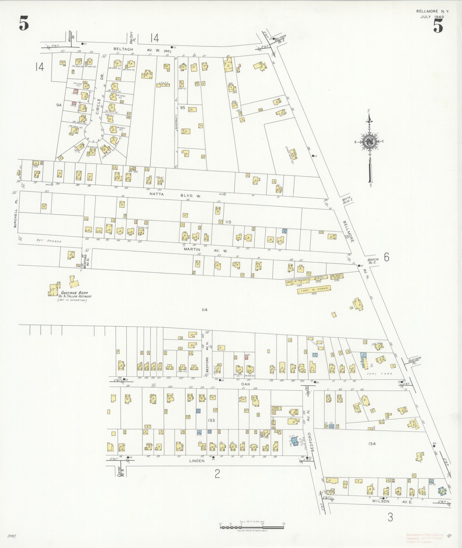 Sanborn Fire Insurance Map from Bellmore, Nassau County, New York (1940 ...