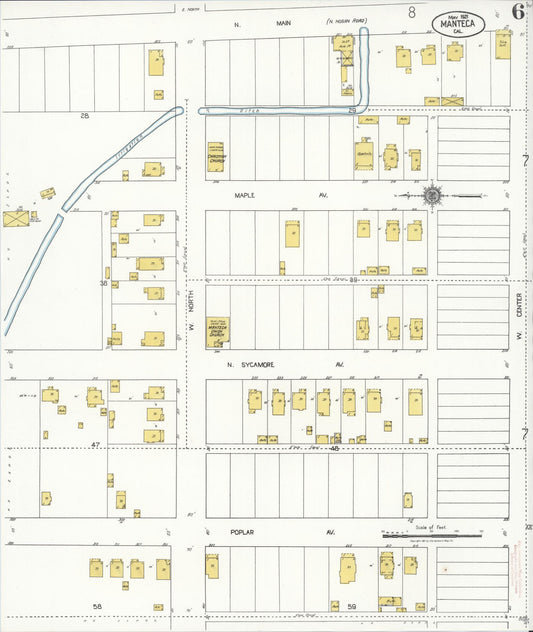 Sanborn Fire Insurance Map from Manteca, San Joaquin County, California (1921), Sheet #0006