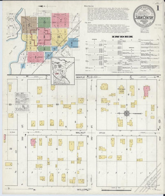 Sanborn Fire Insurance Map from Sauk Centre, Stearns County, Minnesota. (1916) – Map View