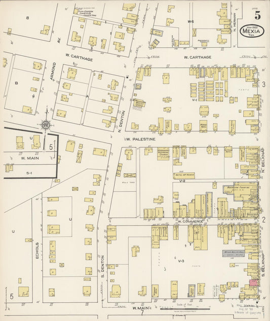 Sanborn Fire Insurance Map from Mexia, Limestone County, Texas (1922), Sheet #0005 - Historic Sanborn Fire Insurance Map Print, vintage old map wall art, antique decor, genealogy gift, Texas Texas map