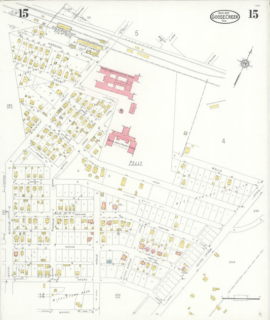 Sanborn Fire Insurance Map from Goose Creek, Harris County, Texas (1931), Sheet #0015 - Historic Sanborn Fire Insurance Map Print, vintage old map wall art, antique decor, genealogy gift, Texas Texas map