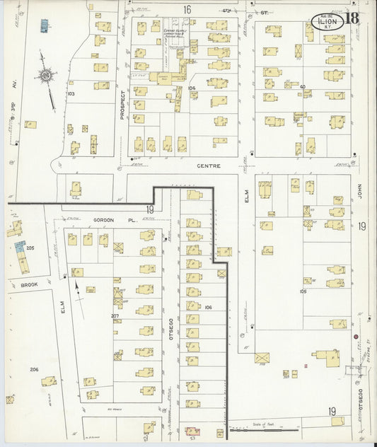 Sanborn Fire Insurance Map from Ilion, Herkimer County, New York (1912), Sheet #0018 - Historic Sanborn Fire Insurance Map Print, vintage old map wall art, antique decor, genealogy gift, New York New York map