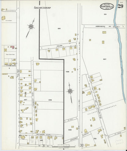 Sanborn Fire Insurance Map from Huntsville, Madison County, Alabama (1921), Sheet #0029 - Complete Map Set gallery image, historic Sanborn map, vintage wall art, Alabama Alabama
