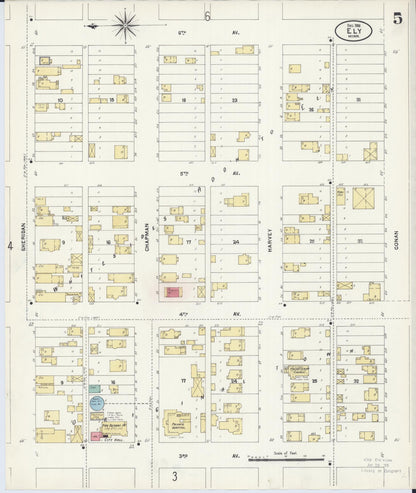 Sanborn Fire Insurance Map from Ely, Saint Louis County, Minnesota (1906), Sheet #0005 - Complete Map Set gallery image, historic Sanborn map, vintage wall art, Minnesota Minnesota