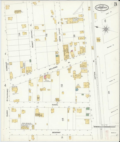 Sanborn Fire Insurance Map from Lindenhurst, Suffolk County, New York (1908), Sheet #0003 - Complete Map Set gallery image, historic Sanborn map, vintage wall art, New York New York