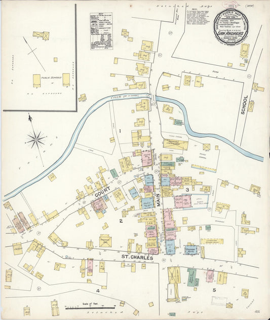 Sanborn Fire Insurance Map from San Andreas, Calaveras County, California. (1890) – Historic Sanborn Fire Insurance Map Print