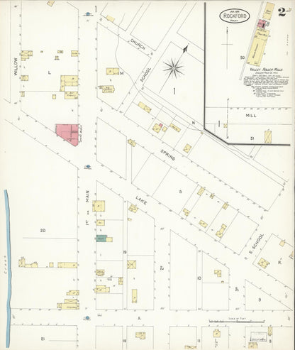 Sanborn Fire Insurance Map from Rockford, Spokane County, Washington (1899), Sheet #0002 - Complete Map Set gallery image, historic Sanborn map, vintage wall art, Washington Washington