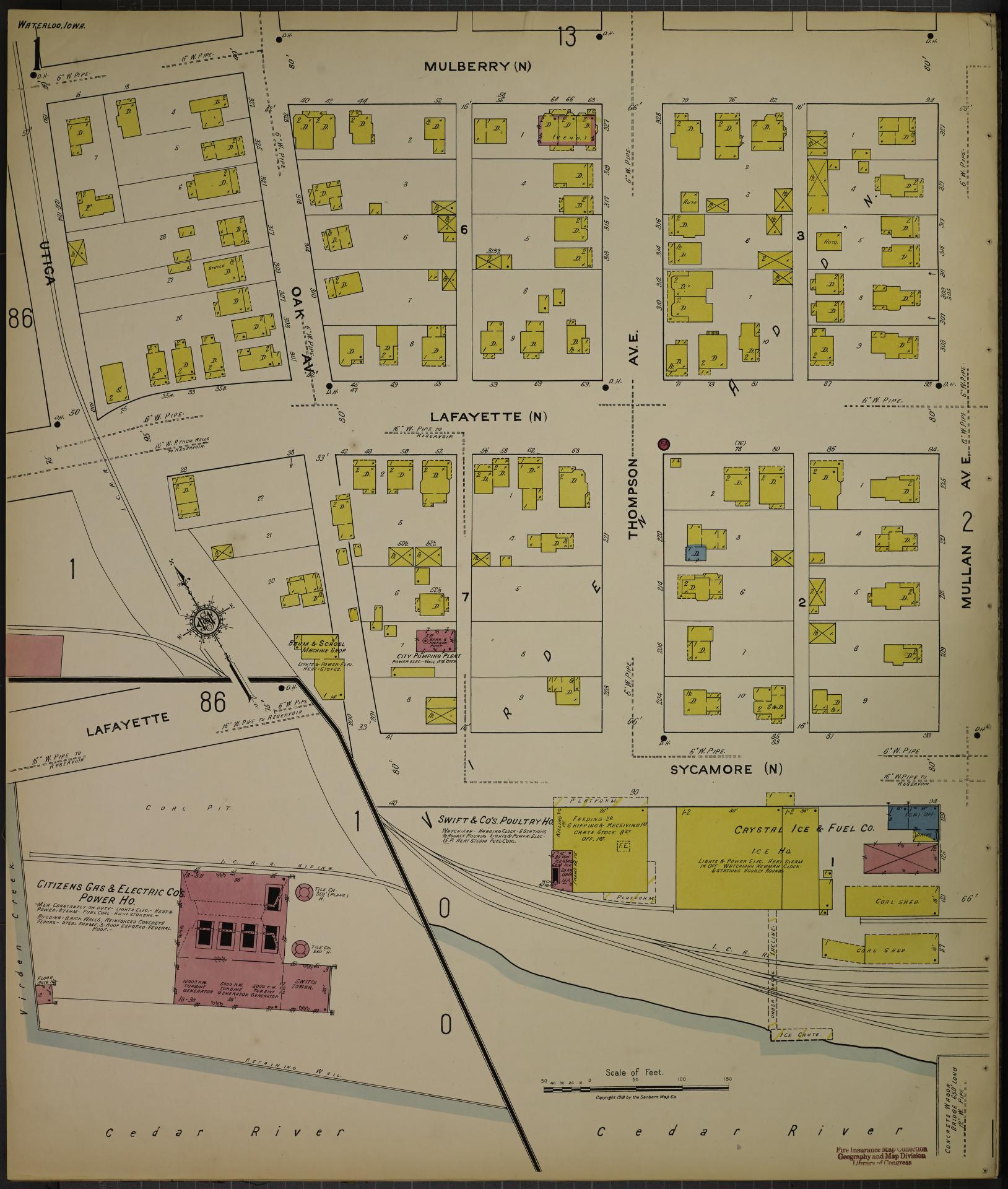 Sanborn Fire Insurance Map from Waterloo, Black Hawk County, Iowa. (1918) – Map View