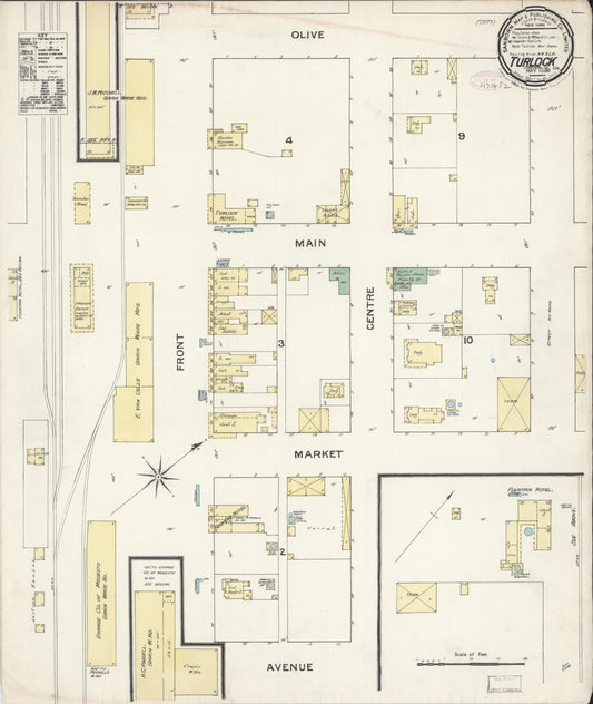 Sanborn Fire Insurance Map from Turlock, Stanislaus County, California. (1888) – Historic Sanborn Fire Insurance Map Print