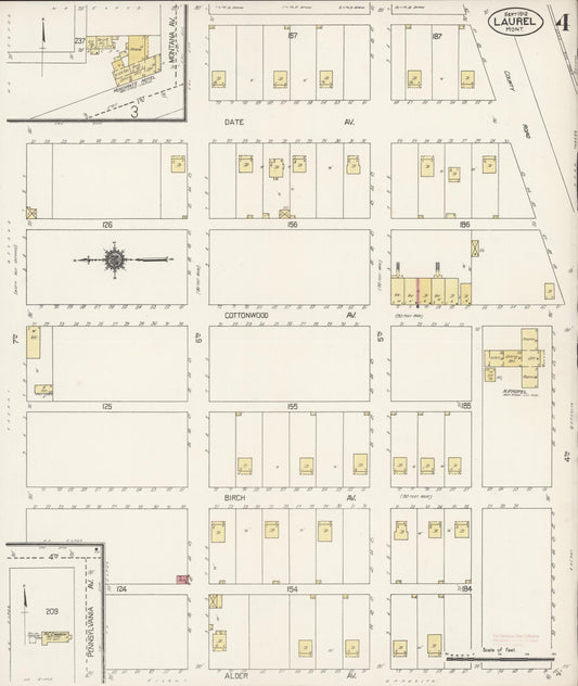 Sanborn Fire Insurance Map from Laurel, Yellowstone County, Montana (1912), Sheet #0004 - Historic Sanborn Fire Insurance Map Print, vintage old map wall art, antique decor, genealogy gift, Montana Montana map