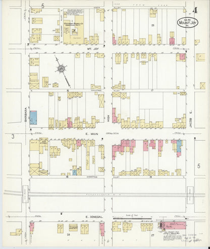 Sanborn Fire Insurance Map from Mount Joy, Lancaster County, Pennsylvania (1912), Sheet #0004 - Historic Sanborn Fire Insurance Map Print, vintage old map wall art, antique decor, genealogy gift, Pennsylvania Pennsylvania map