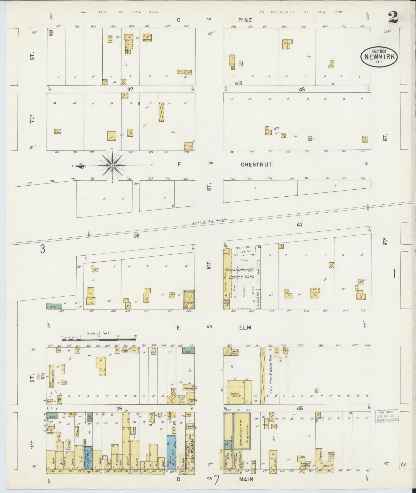 Sanborn Fire Insurance Map from Newkirk, Kay County, Oklahoma (1898), Sheet #0002 - Complete Map Set gallery image, historic Sanborn map, vintage wall art, Oklahoma Oklahoma